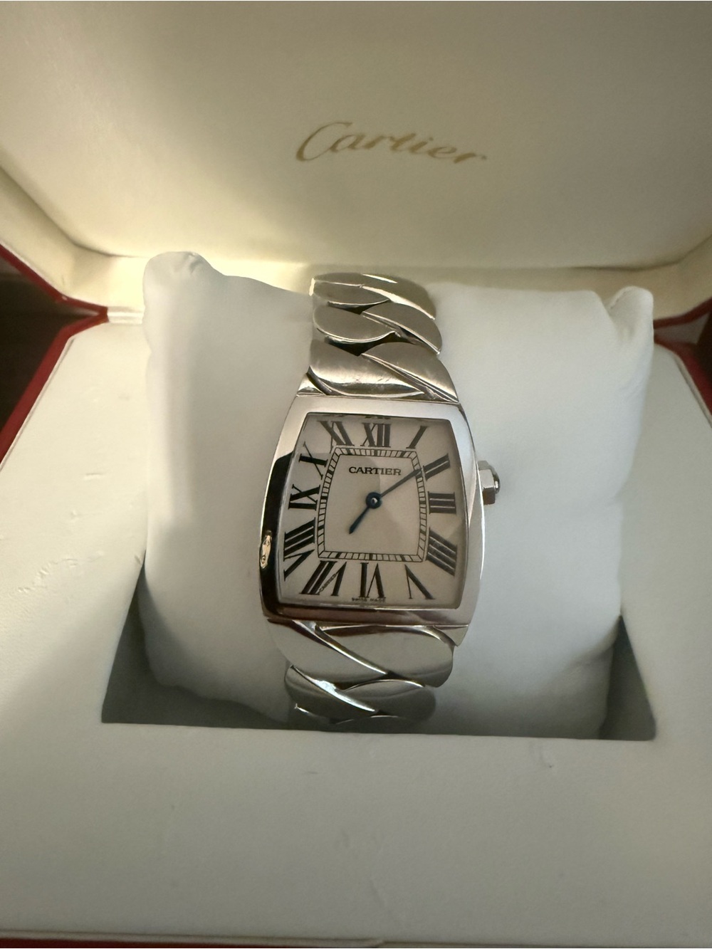 Cartier La Doña Stainless Steel Watch 2835 Large Size w/ Box & Extra Links